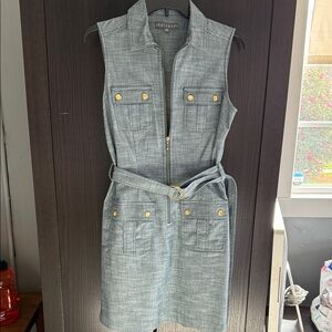 Sharagano Blue Zip-Up Dress